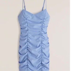 Abercrombie and fitch light blue ruched dress